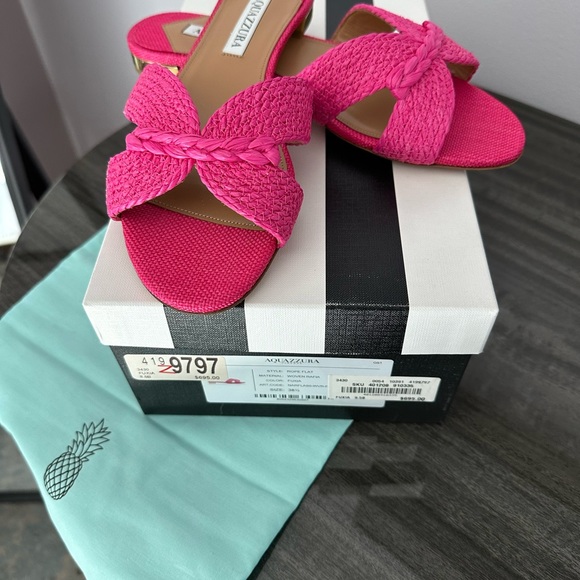 New in box Aquazzura rope flat slides size 38.5 - Picture 3 of 7